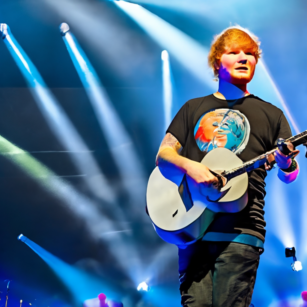 Ed Sheeran playing the guitar 