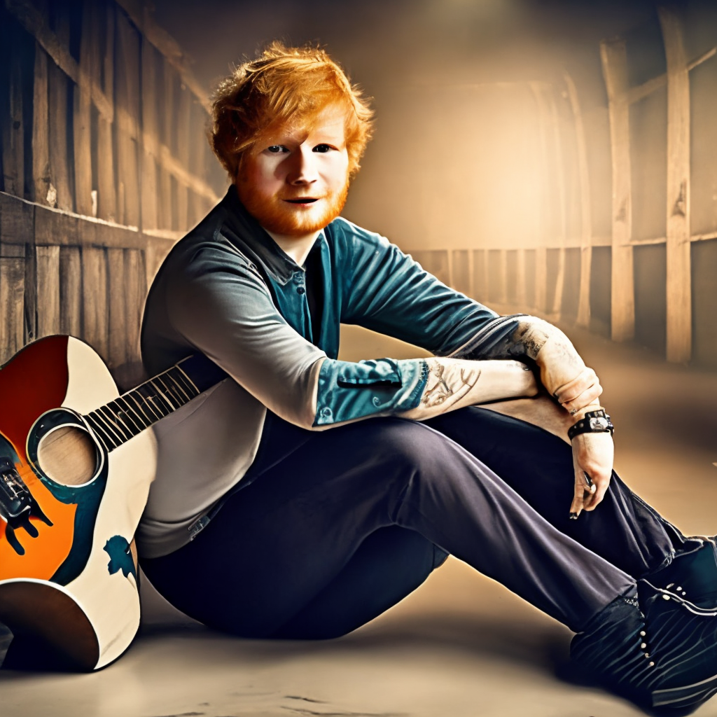 Ed Sheeran playing the guitar 