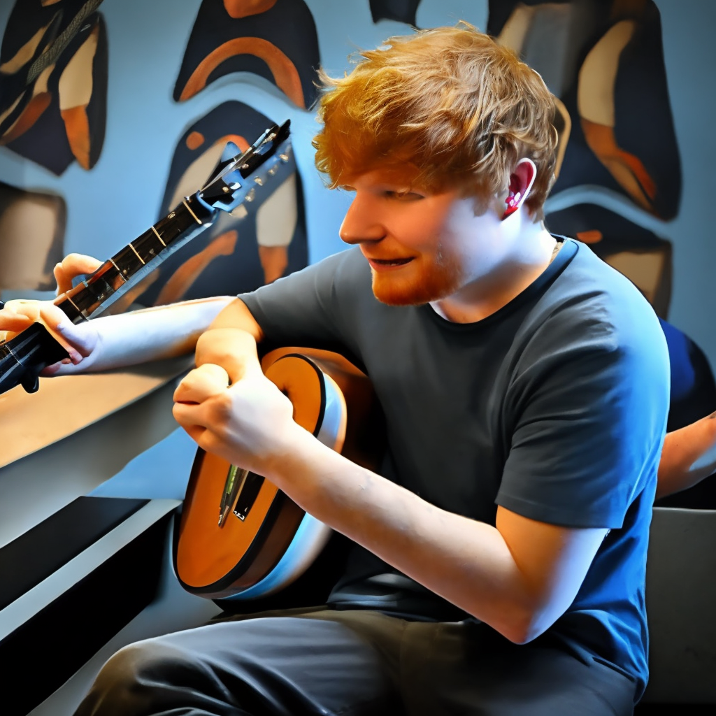 Ed Sheeran playing the guitar 