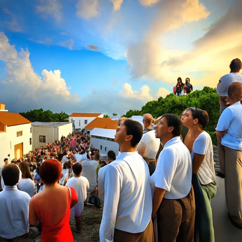 people watching to the sky