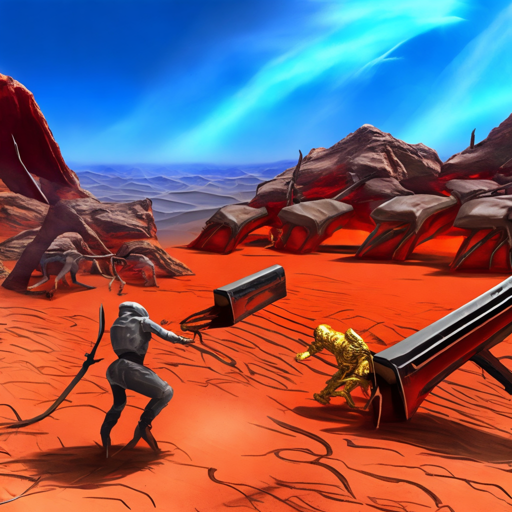 Fighting two dragons in mars

