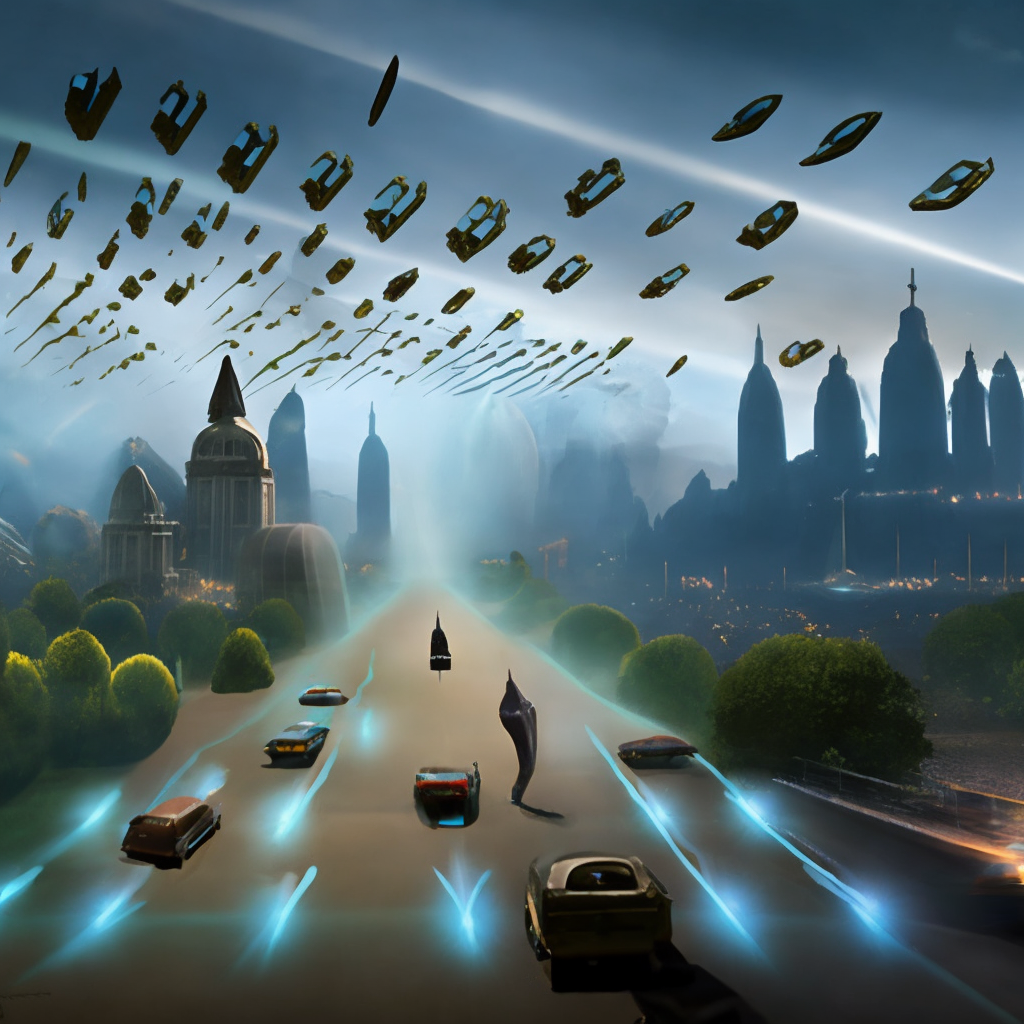 A distopic city is attacking by UFOs láser.make It looks like the indepndence movie