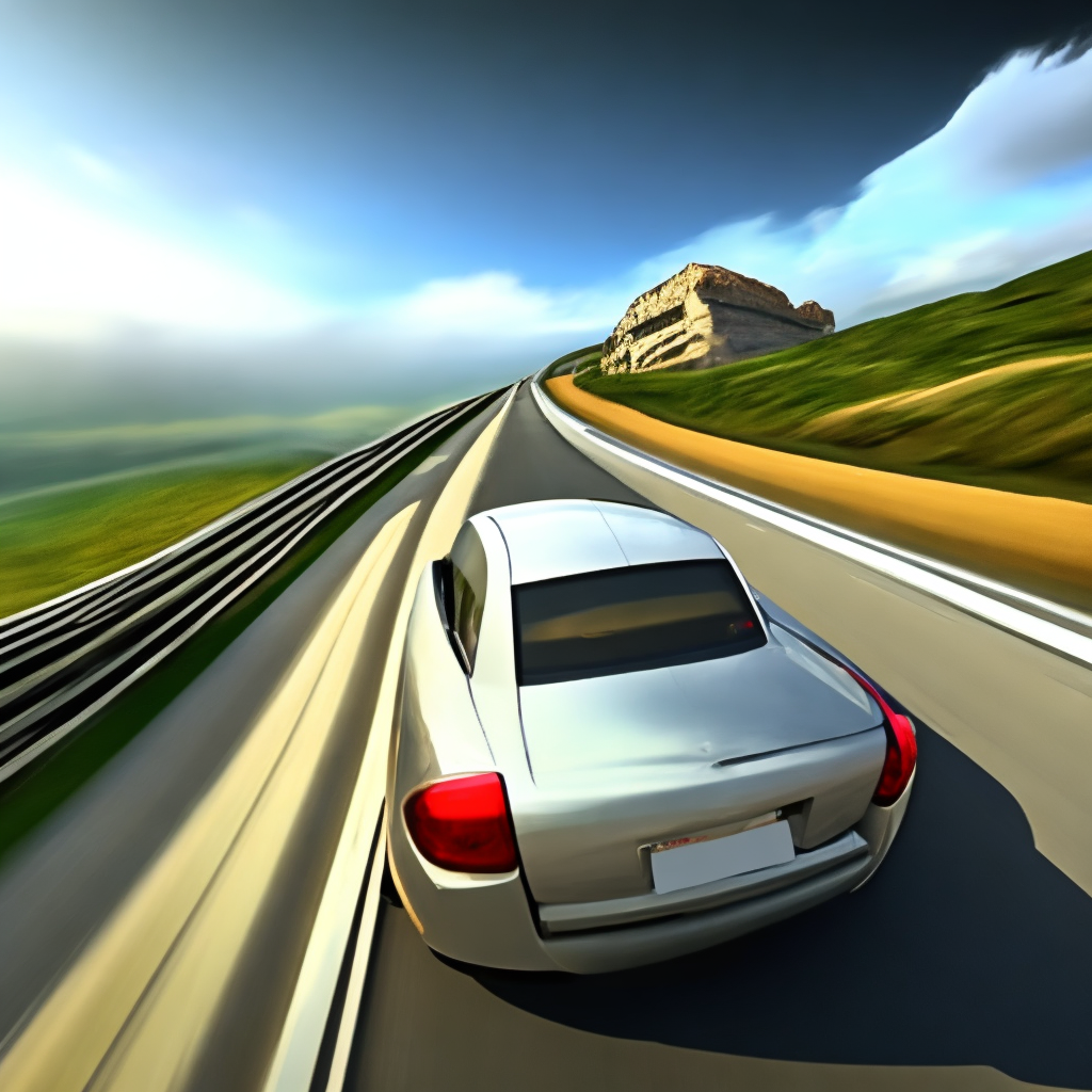 sports car with speed going down the highway, 8k,autobahn