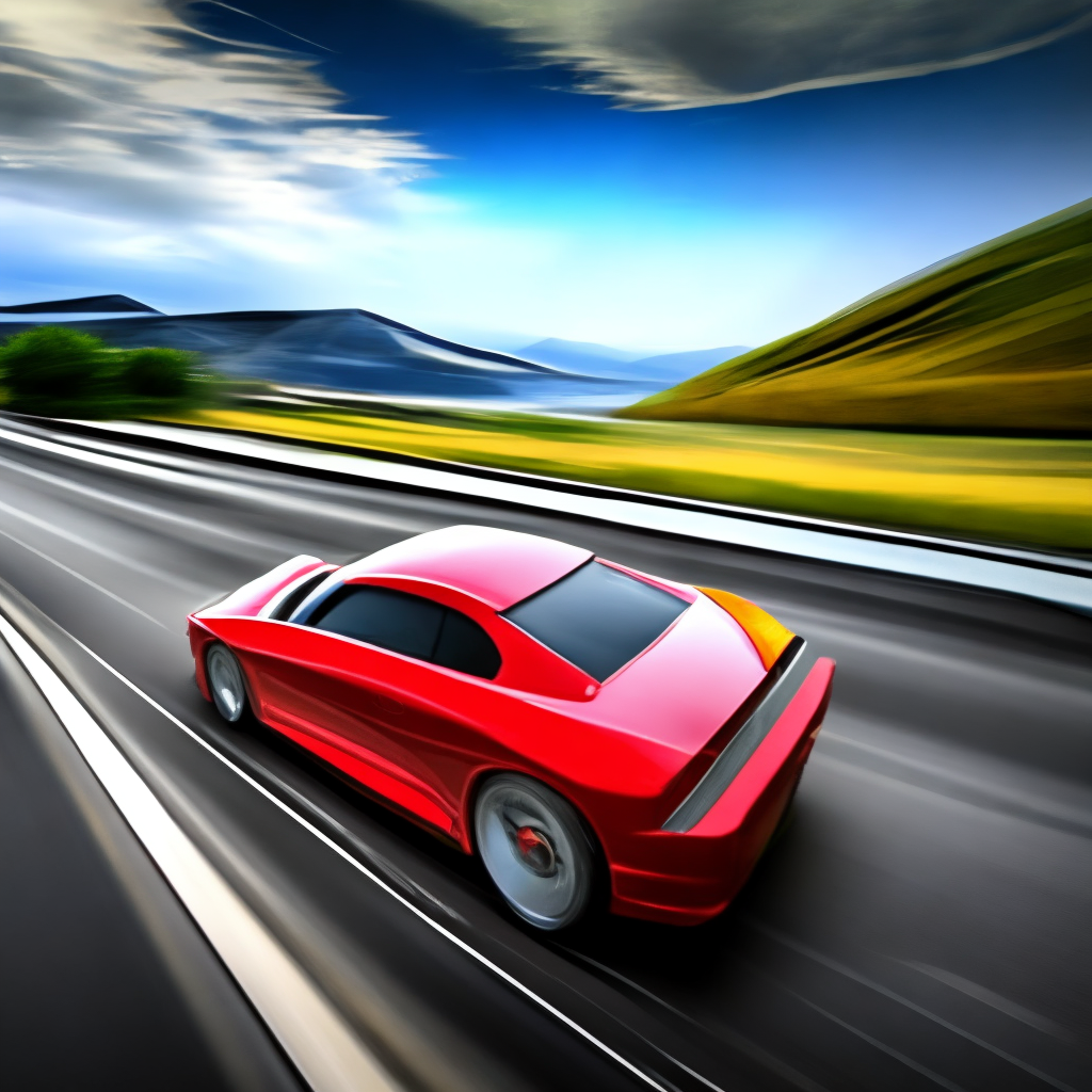 sports car with speed going down the highway, 8k,autobahn
