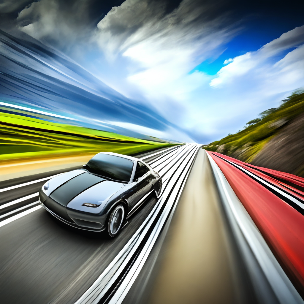 sports car with speed going down the highway, 8k,autobahn
