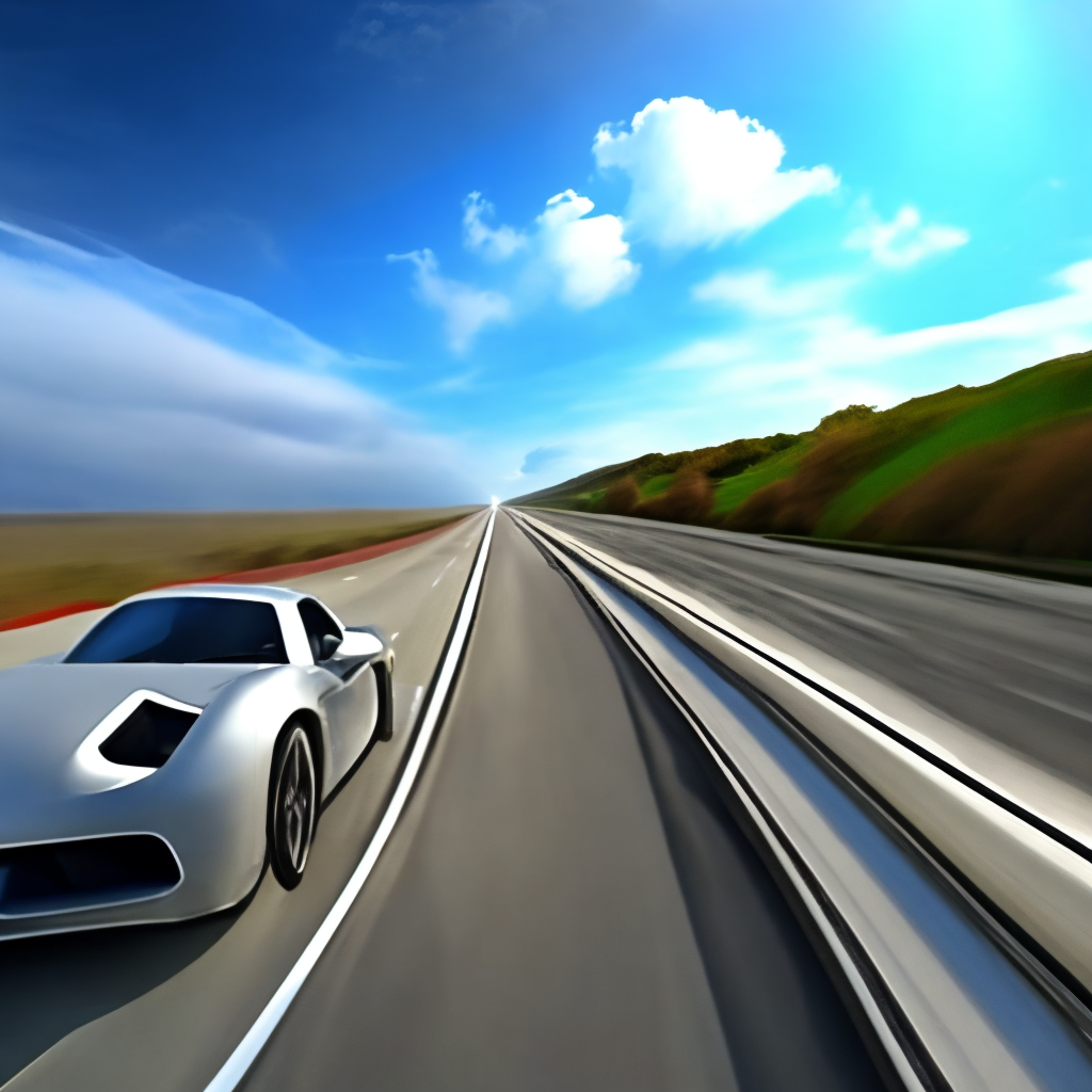sports car with speed going down the highway, 8k,autobahn

