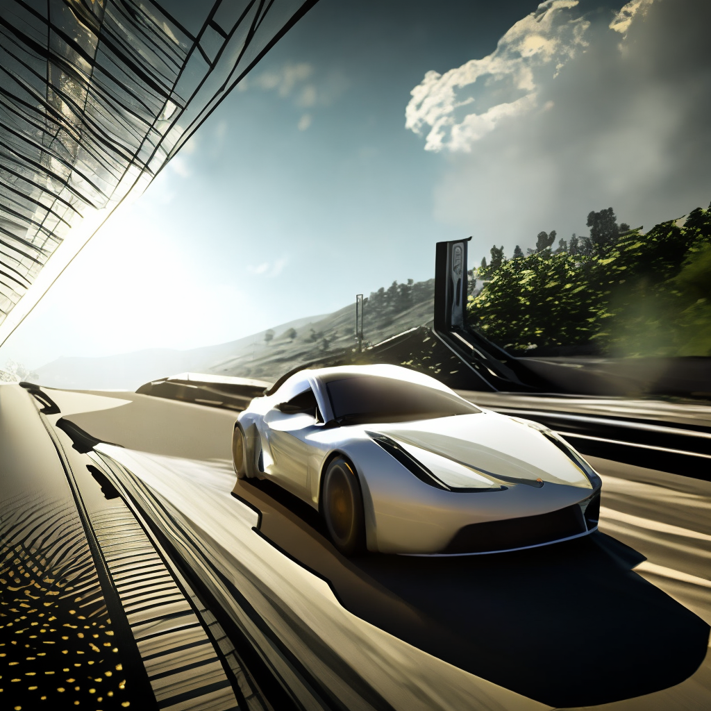 sports car with speed going down the highway, 8k,autobahn
