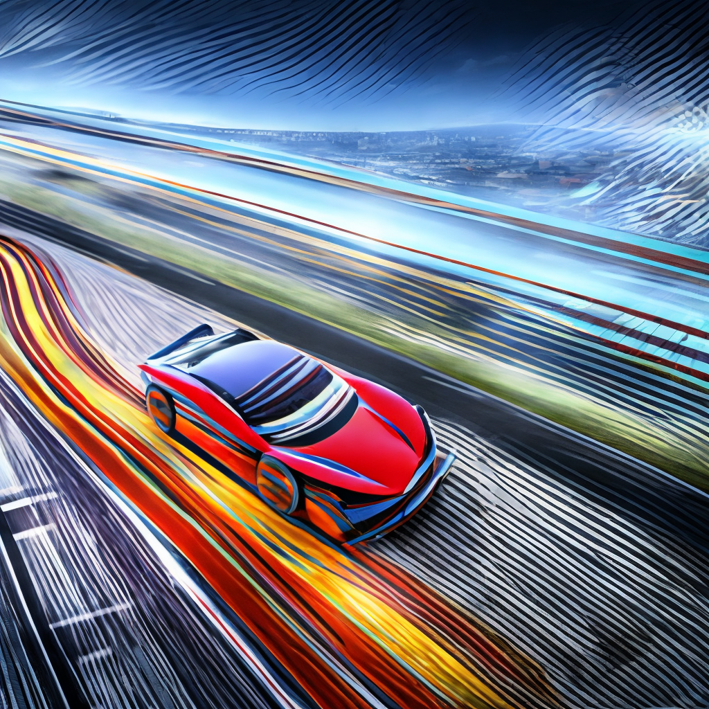 sports car with speed going down the highway, 8k,autobahn
