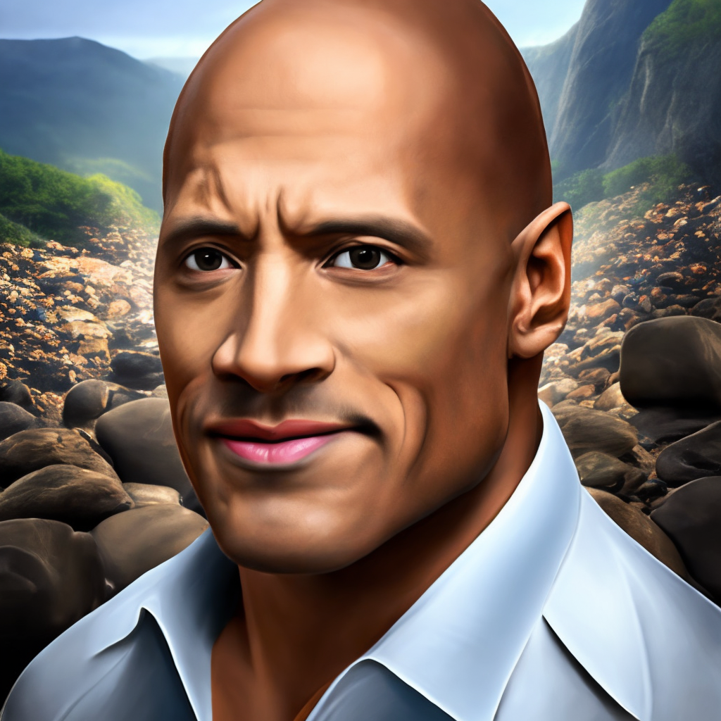 Photorealistic image of Dwayne johnson