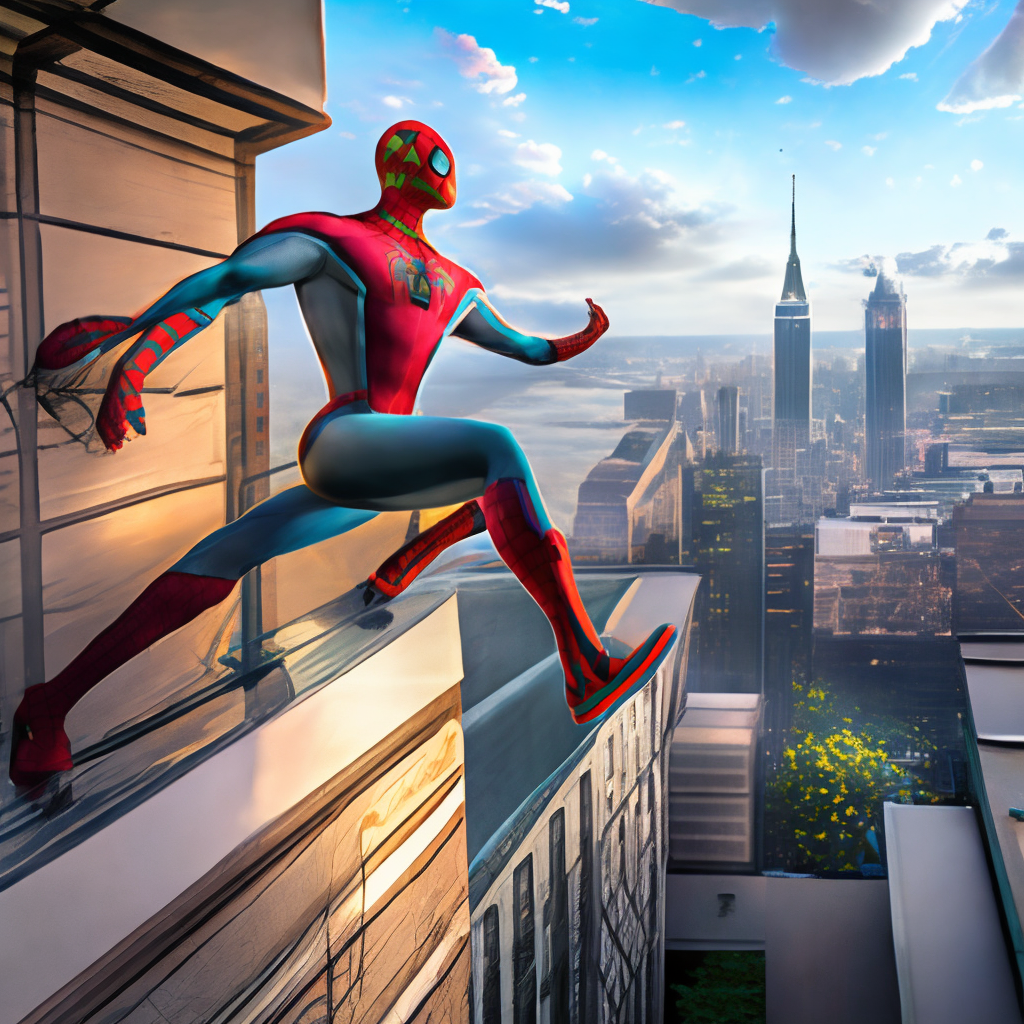 /imaginpromptSpider-Man dance on New York building