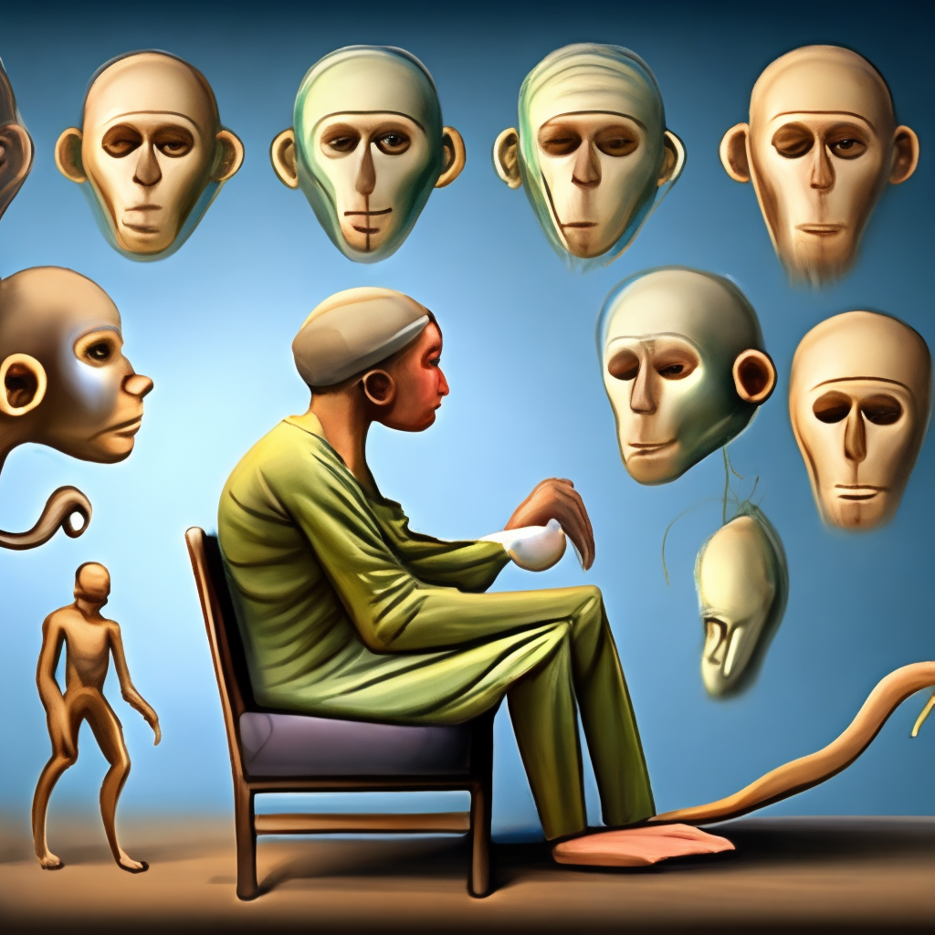 The process of becoming a human from a monkey.
