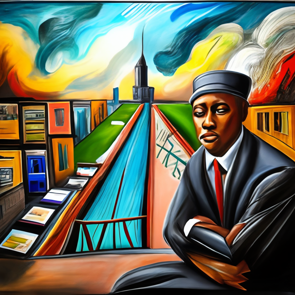 A black man painting dreams
