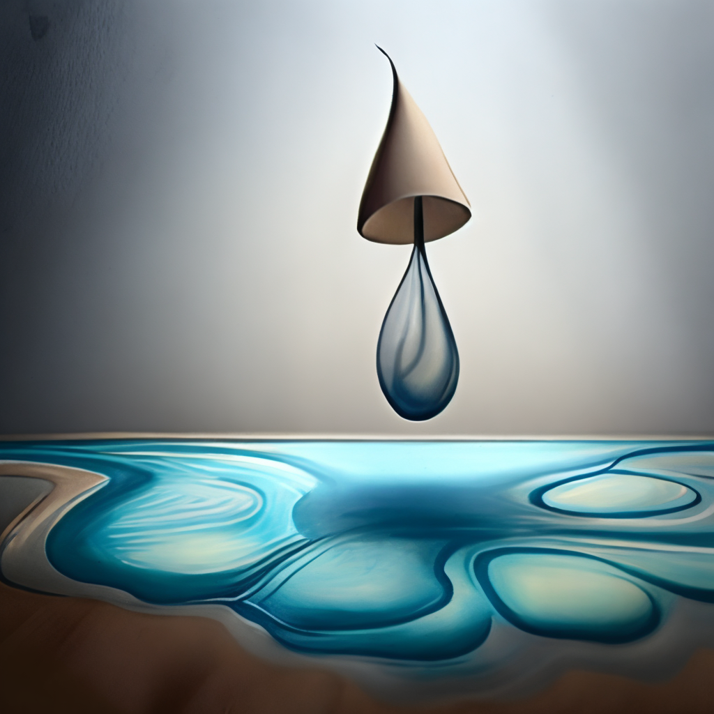 a hand drawing water drop art on paper