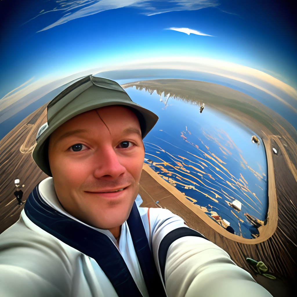 One last selfie on man's earth.