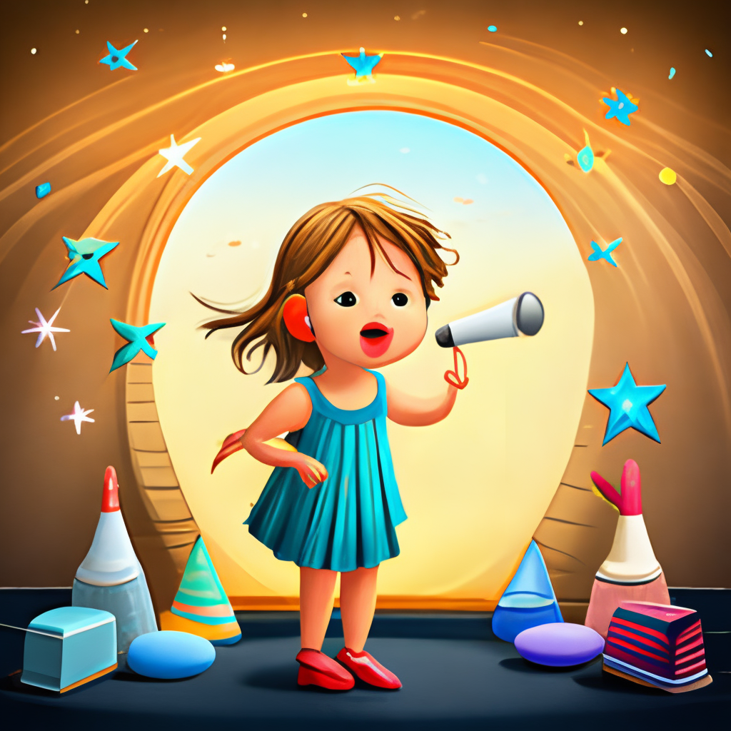 little girl singing twinkle twinkle little star cartoon mode
