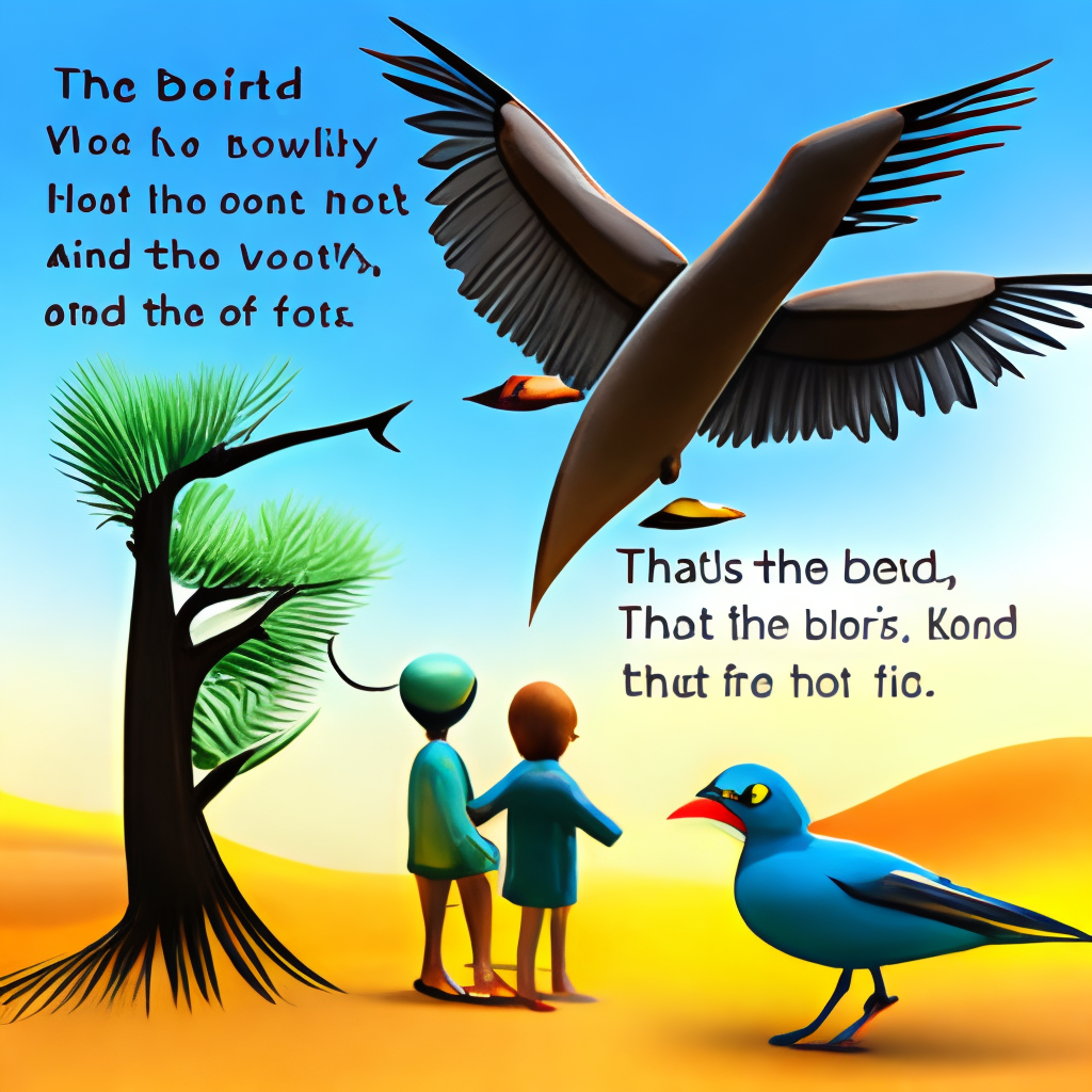 The bird used to tell the story to her children.  The children flew away and got lost.  The bird searched and found and helped.  The bird thanked him and befriended him.  Now together we tell stories and maintain friendship.