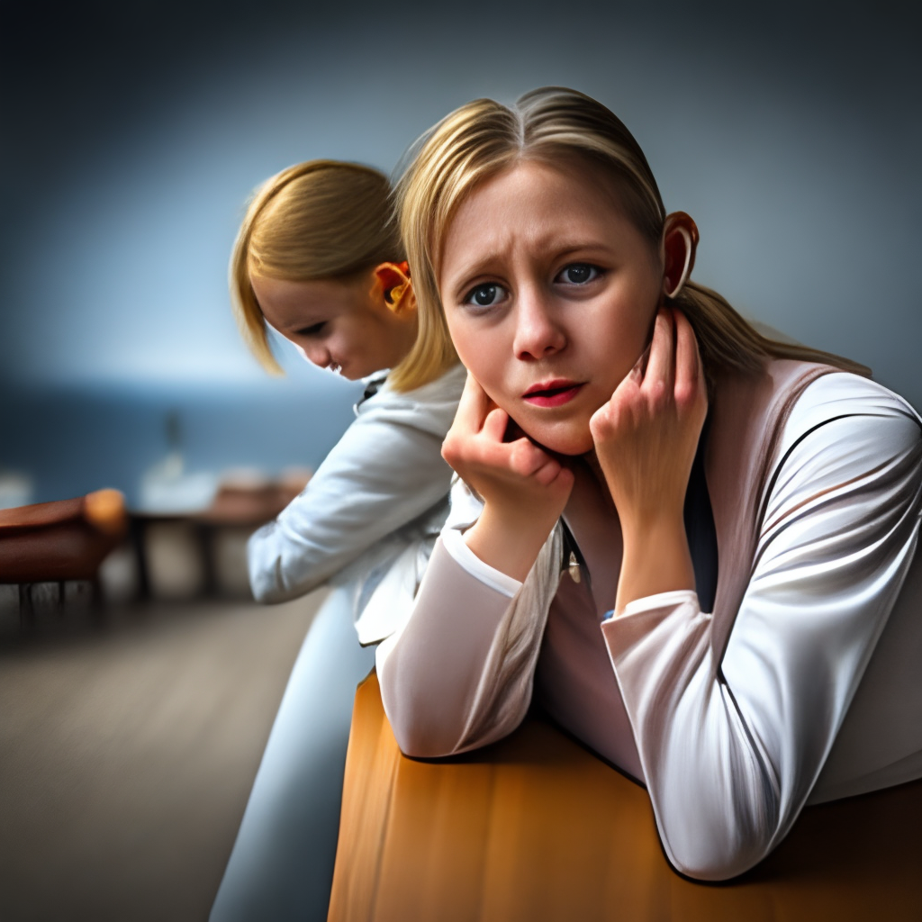 A girl who crying for her mother 