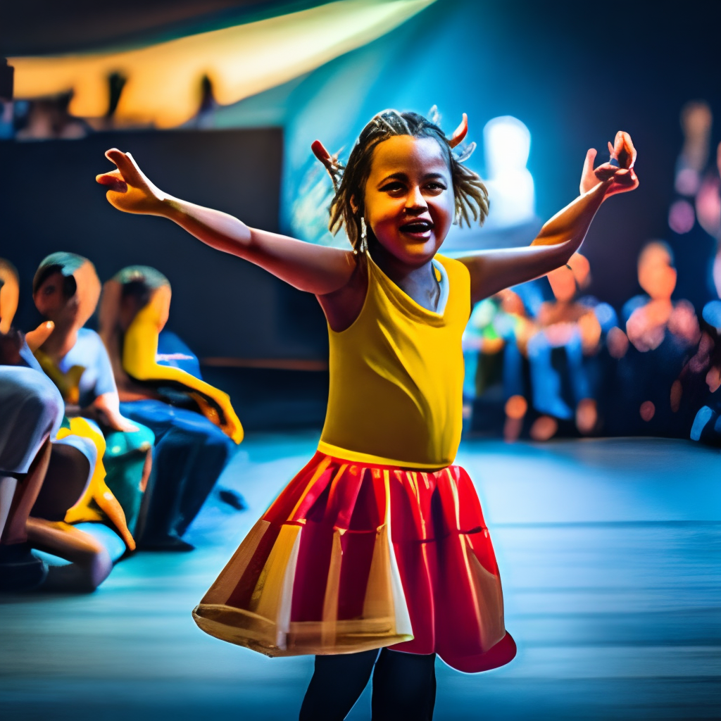 A girl dancing on stage.
