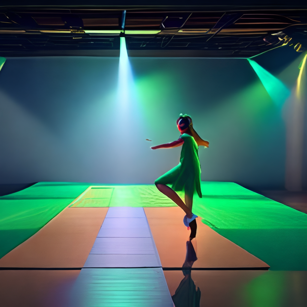 A girl dancing on stage. 8k