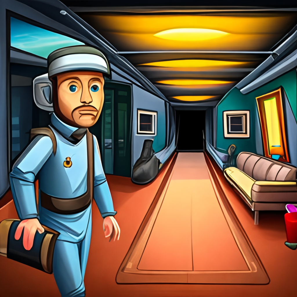 A man travel in space black hall