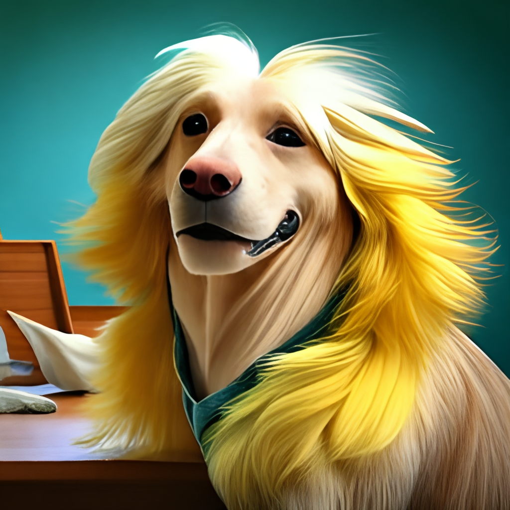 a yellow dog whose hair is growing