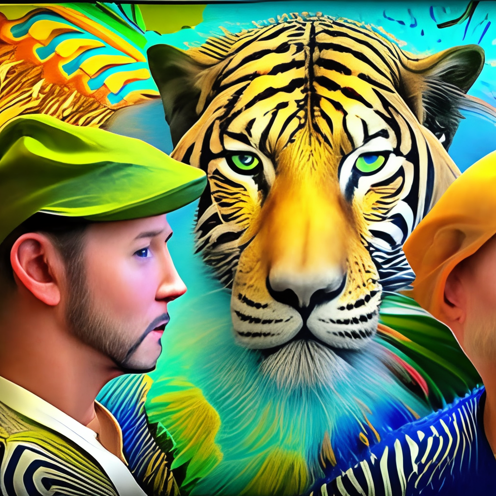 Add blues and greens to the background to create an animal illusion effect.