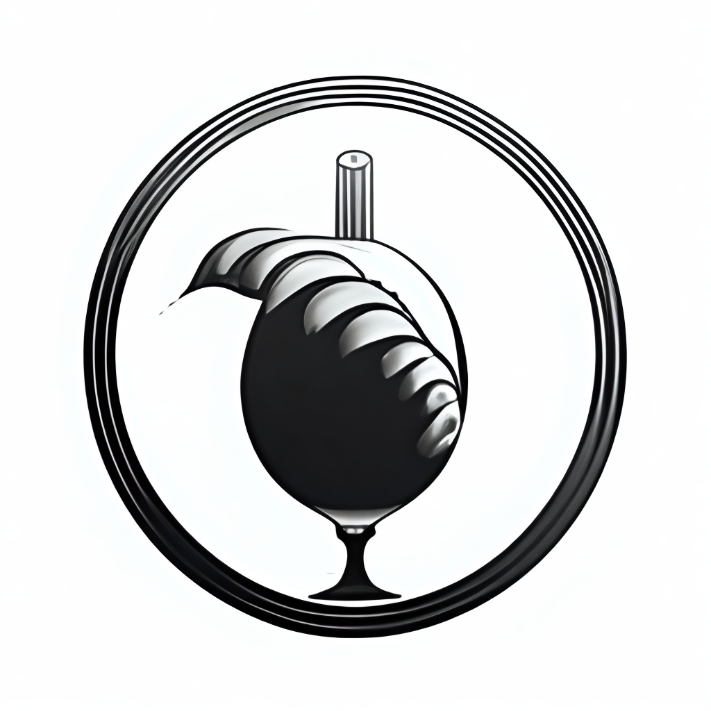 a simple logo of a wine glass with a grapevine wrapped around it, minimalist, black and white