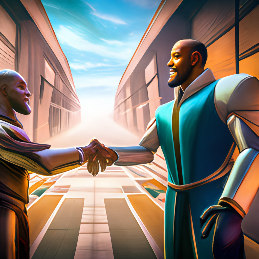 Will Smith and Tyrese Gibson shaking hands.