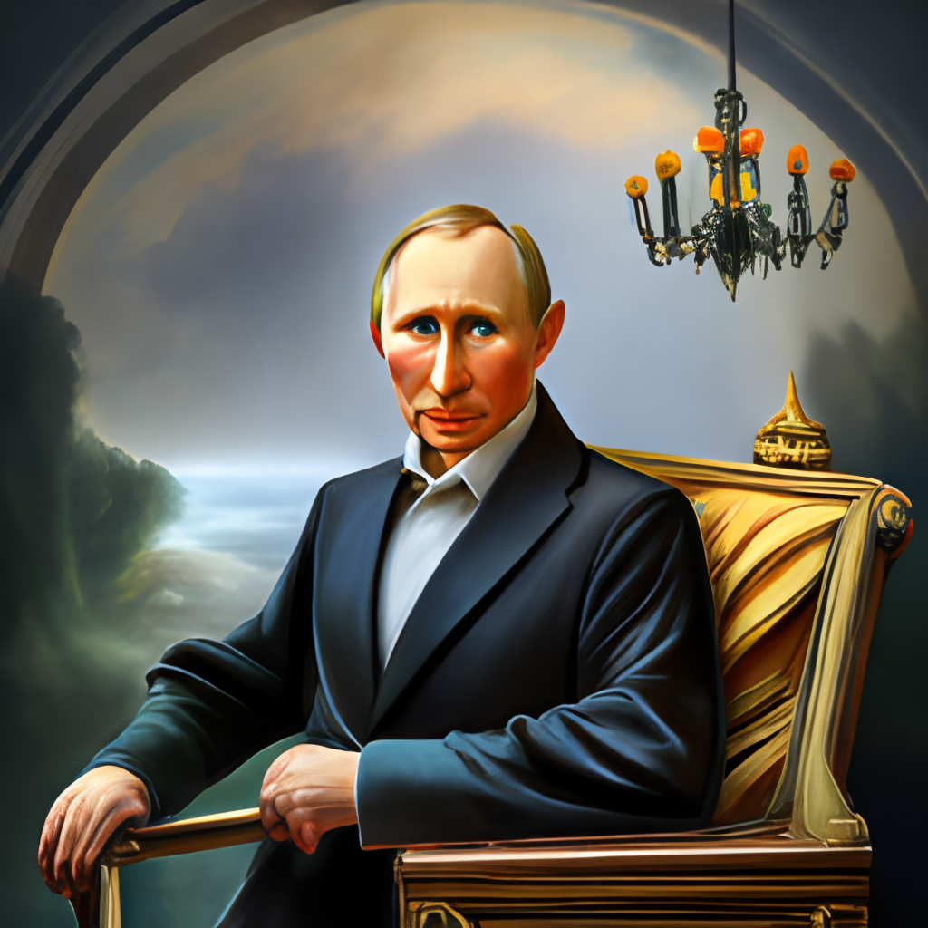 a portrait of Putin in the style of Rembrandt, oil painting