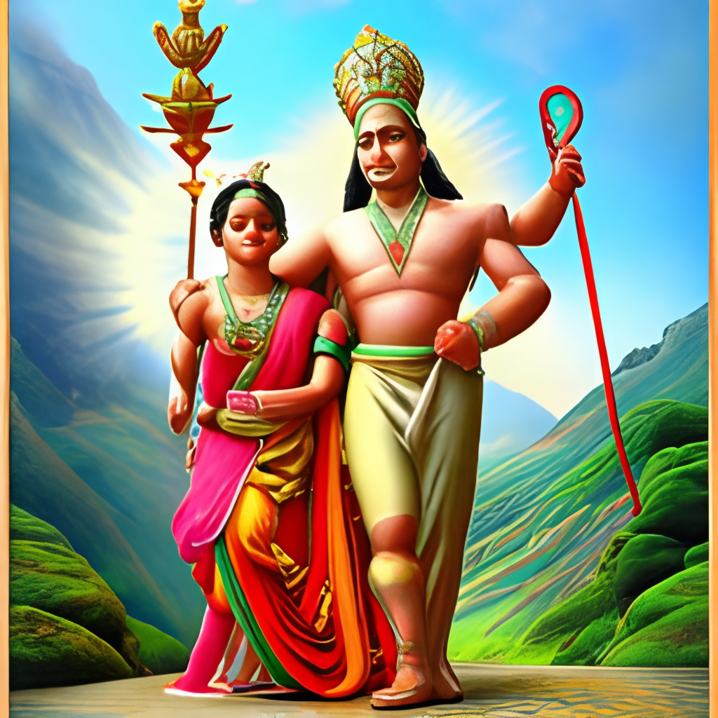 Hanuman ji with Ram Sita
