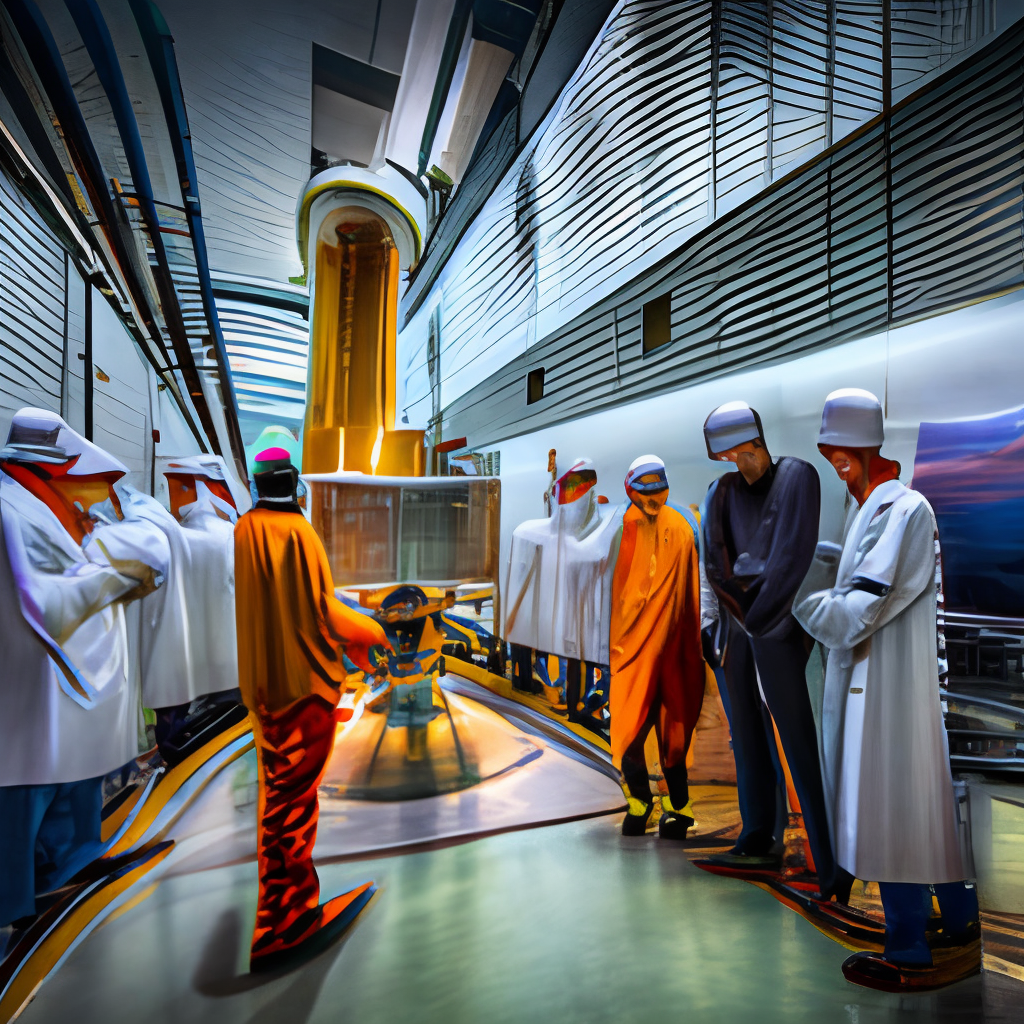 la imagen muestra a un grupo de CIENTIFICOS en un laboratorio observando atravez de un cristal la trayectoria de una bomba nuclear,full hd,16k,3/4 portrait,ultra-realista,iluminacion holliwood,hiper-detallada