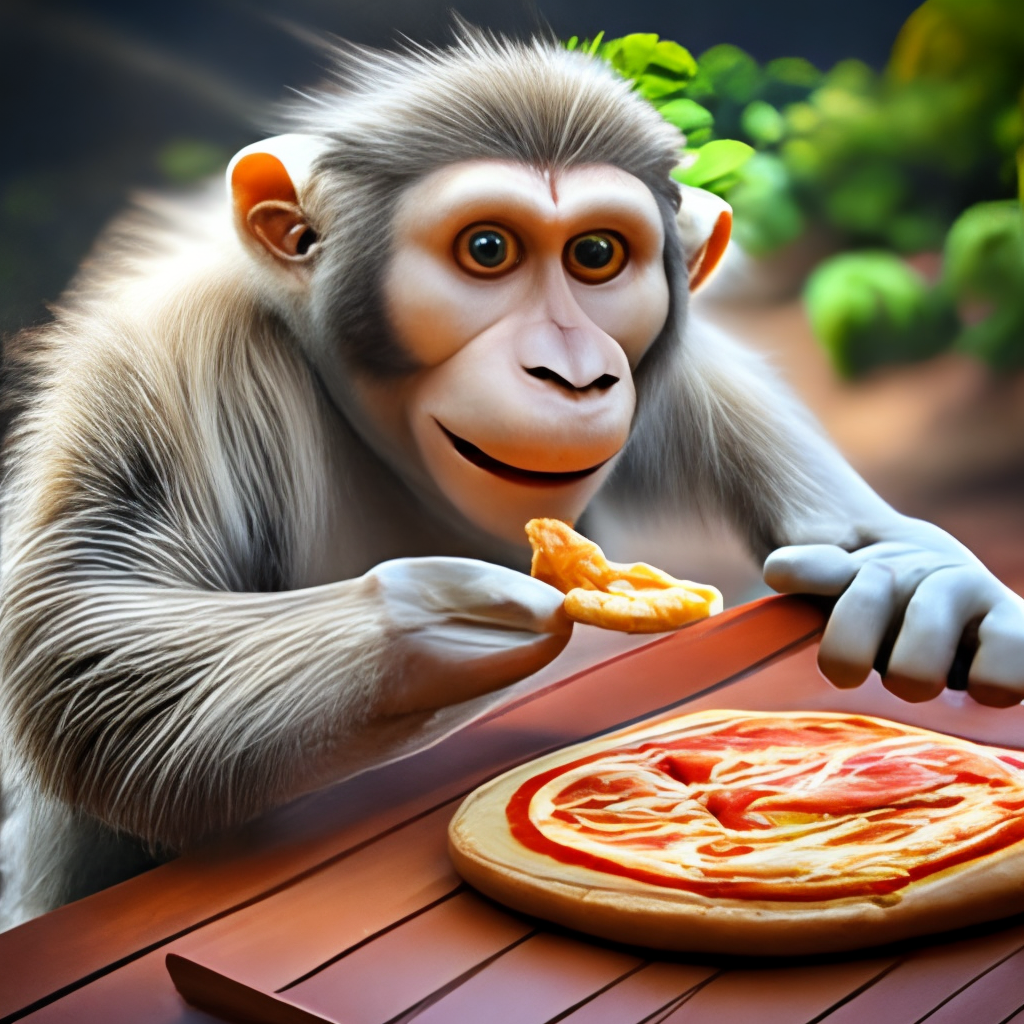 monkey eating pizza 2