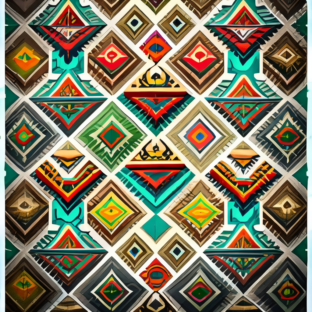 a repeating aztec pattern