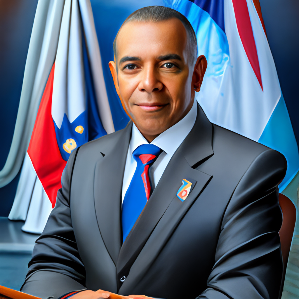 La imagen muestra al presidente de la República Dominicana Luis ABinader,full HD,fotorealismo,primer plano,full HD,16k