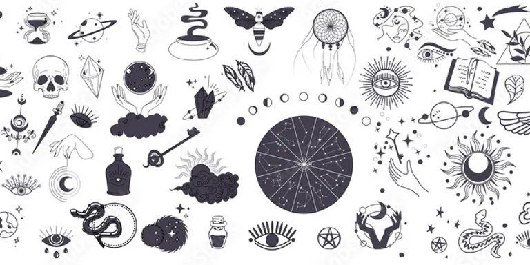 a bunch of different types of tattoos on a white background. organism, font, art, pattern, circle, illustration, monochrome, drawing, design, graphics
