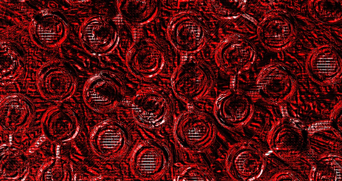 a red background with a lot of circles