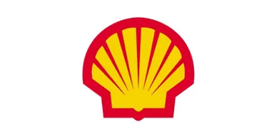 a shell logo on a black background