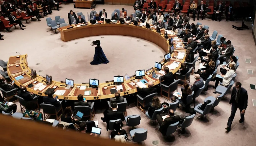 a woman standing in front of a large circular table