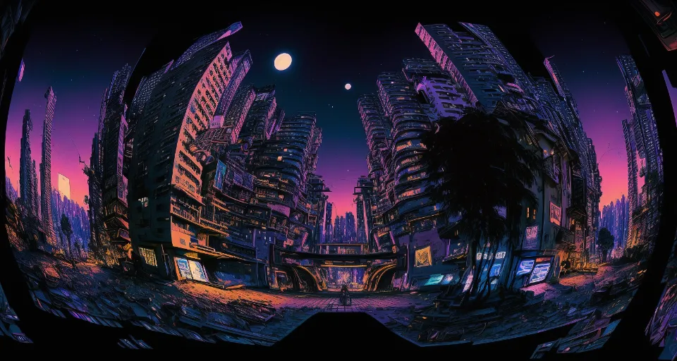 an image of a futuristic city at night