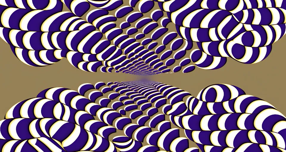 an abstract image of a tunnel of blue and white circles