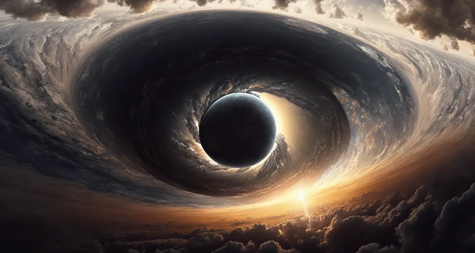 an image of a black hole in the sky