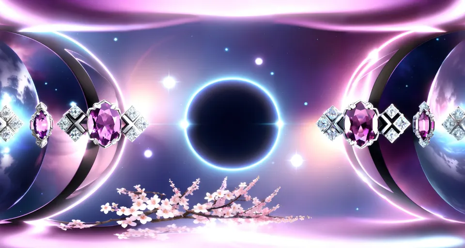 a picture of a purple background with some ornaments