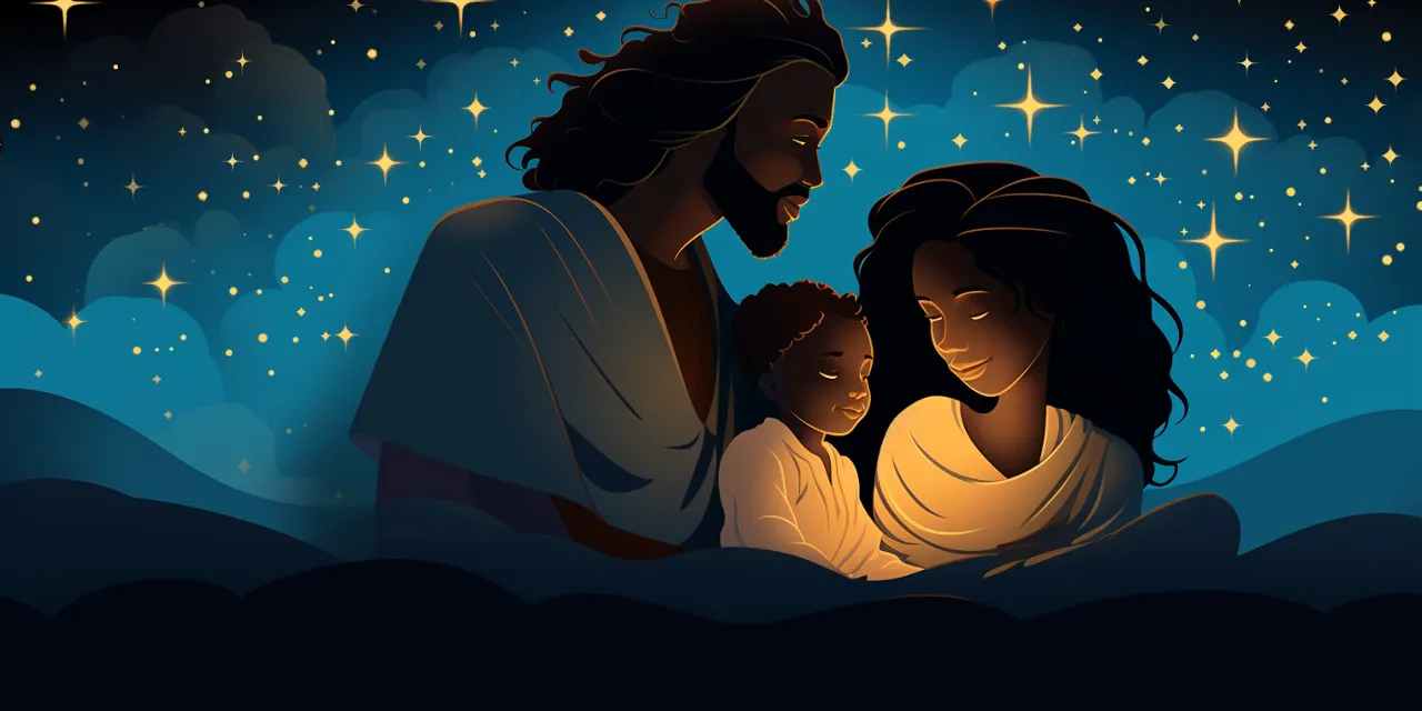 a nativity scene of jesus holding a baby jesus