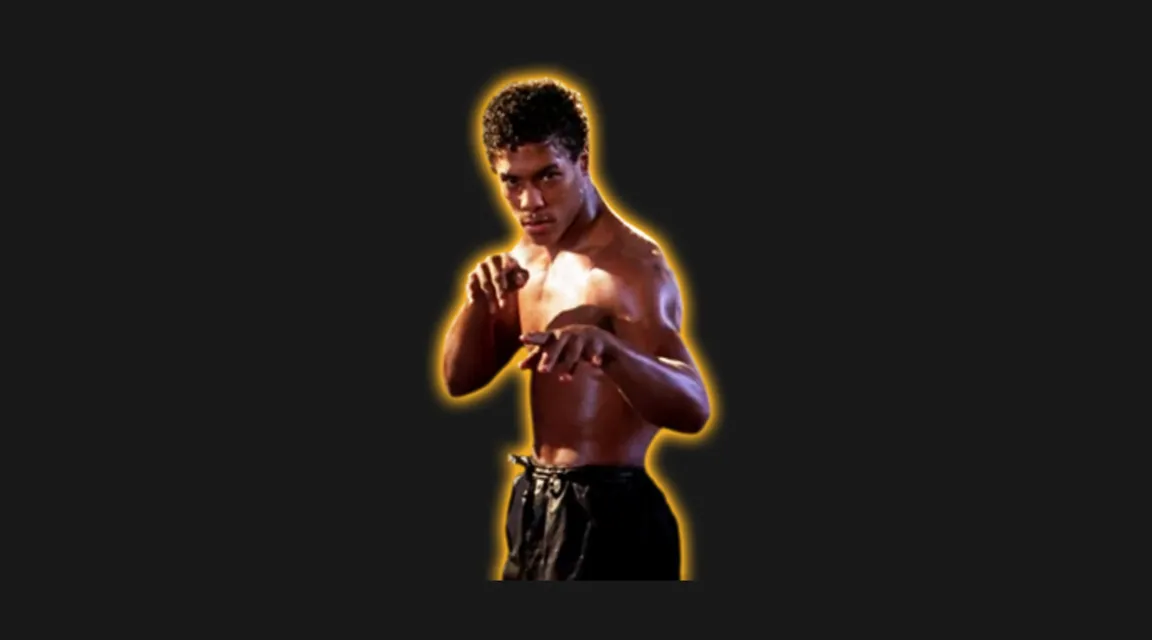 a man with no shirt standing in front of a black background, bruce leroy the glow, last dragon