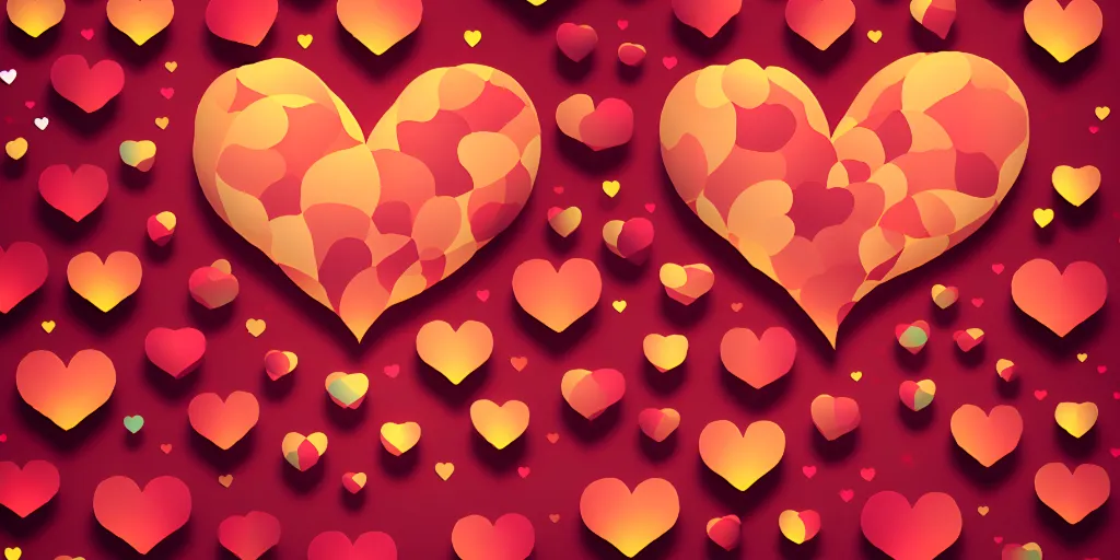 a bunch of hearts on a red background