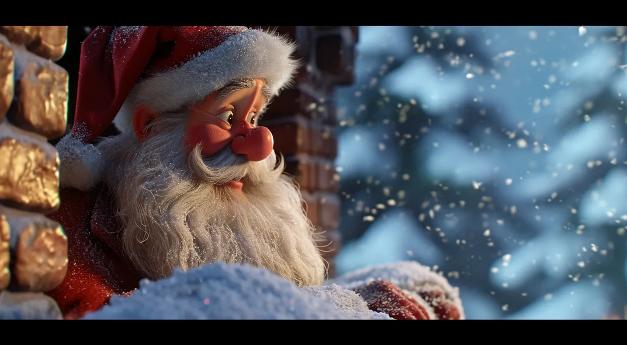 a close up of a santa clause near a wall