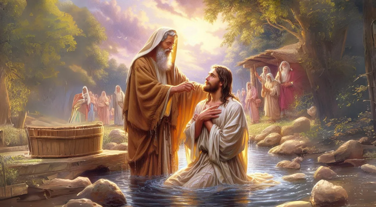 a painting of jesus washing the feet of a man