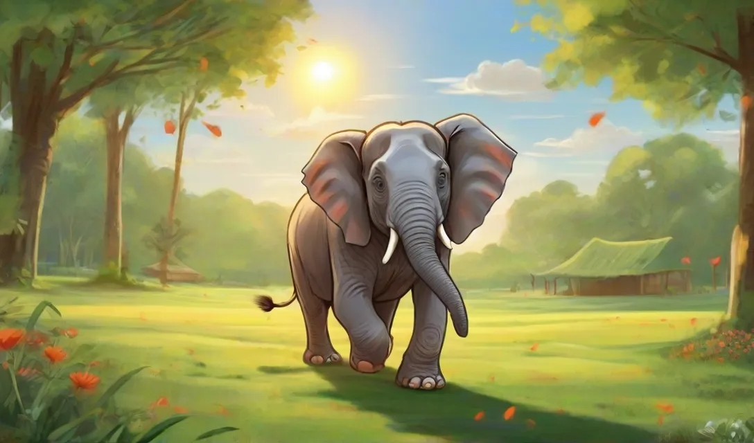 an elephant walking through a lush green forest