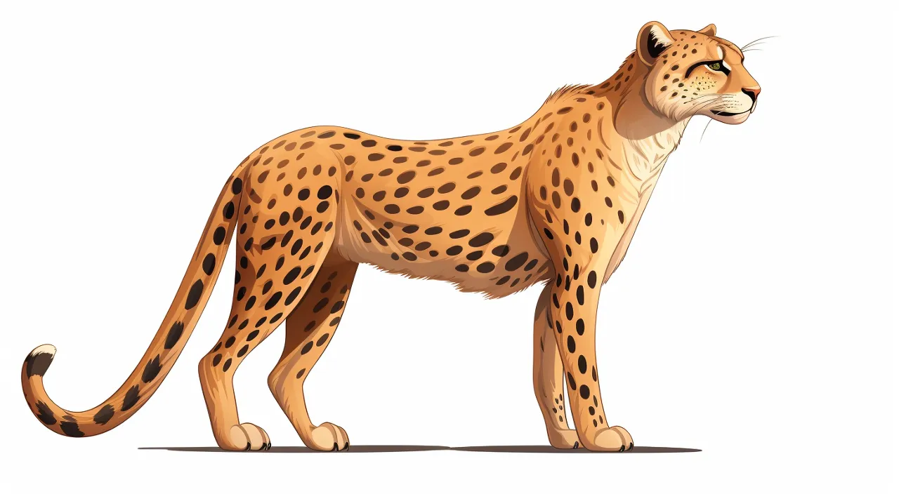 cartoon animation of a cheetah running very fast