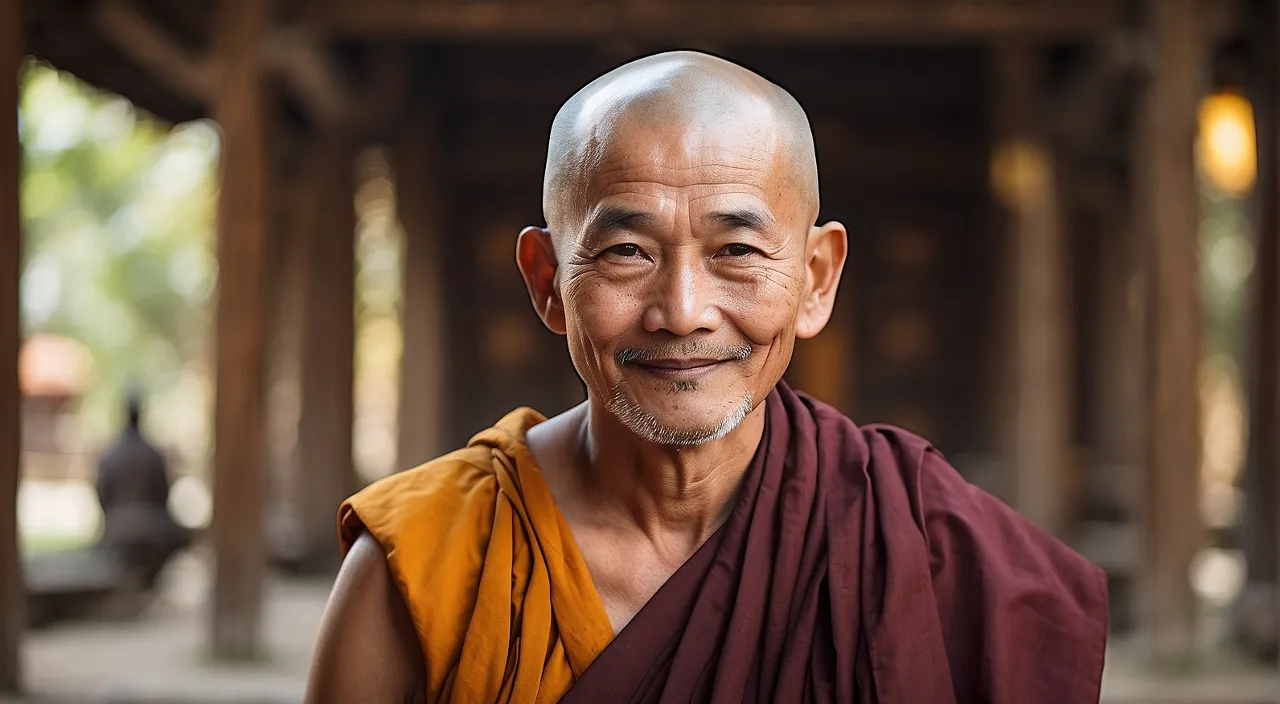 a man with a bald head wearing a purple robe